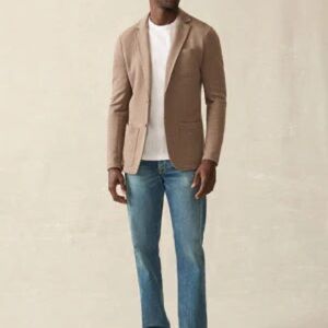 FAHERTY INLET KNIT BLAZER WALNUT MELANGE NWT